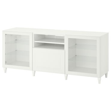 BESTÅ, TV bench with doors/drawer soft closing, 180x42x74 cm, 493.845.58