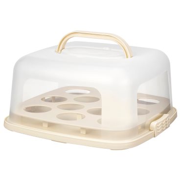 BAKTIDER, cake platter with lid, 33x33 cm, 006.338.23