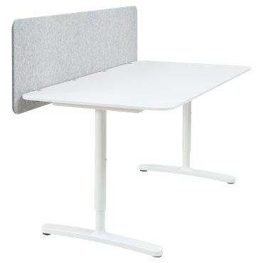 BEKANT, desk with screen, 093.873.61