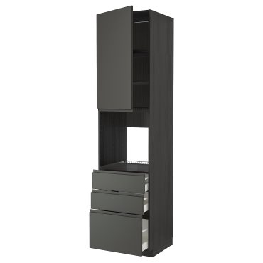 METOD/MAXIMERA, high cabinet for oven with door/3 drawers, 60x60x240 cm, 094.573.87