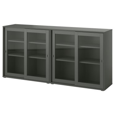 VIHALS, storage combination with glass doors, 190x37x90 cm, 095.212.08