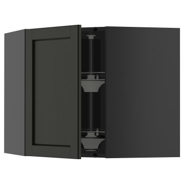 METOD, corner wall cabinet with carousel, 68x60 cm, 095.874.35