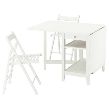 NÄSINGE/FRÖSVI, gateleg table and 2 folding chairs, 48/104/159x85 cm, 095.969.96