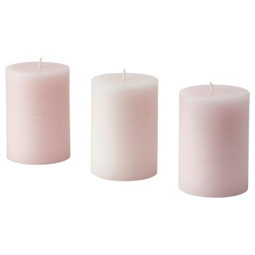 LUGNARE, scented pillar candle/Jasmine/3 pack, 30 hr, 105.021.38