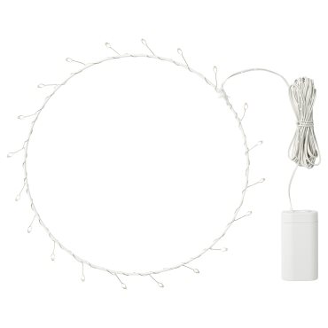 STRÅLA, pendant lamp with built-in LED light source/ring shaped/battery-operated, 27 cm, 105.341.82