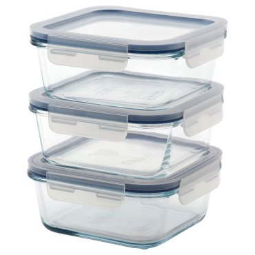 IKEA 365+, δοχείο τροφίμων με καπάκι, 3 τεμ. 600 ml, 106.238.33