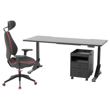 UPPSPEL/GRUPPSPEL, γραφείο, καρέκλα και συρταριέρα, 180x80 cm, 194.410.65