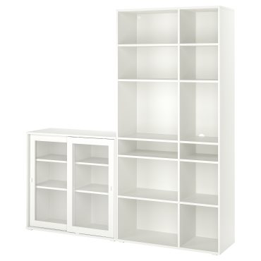 VIHALS, storage combination with glass doors, 190x37x200 cm, 195.210.95