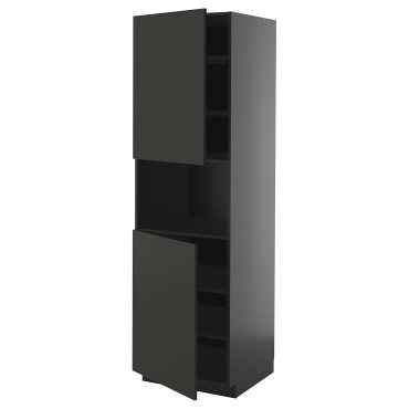 METOD, high cabinet for microwave with 2 doors/shelves, 60x60x200 cm, 195.895.61