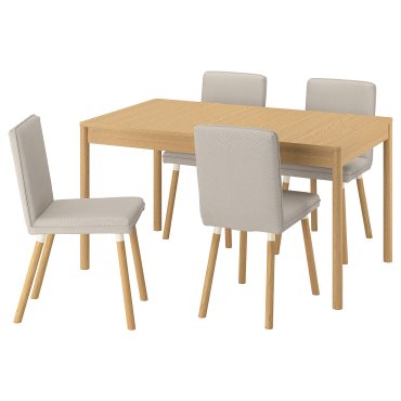 TONSTAD/TONSTAD, table and 4 chairs, 140/196x85 cm, 195.967.12