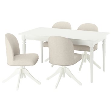 ROSENTORP, table and 4 chairs, 155/215x87 cm, 196.101.43