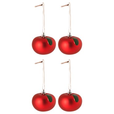 VINTERFINT, decoration bauble/apple/4 pack, 6 cm, 205.604.82