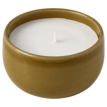 PÄRLHÖNA, scented candle in ceramic jar/Rose & carnation, 20 hr, 206.115.75