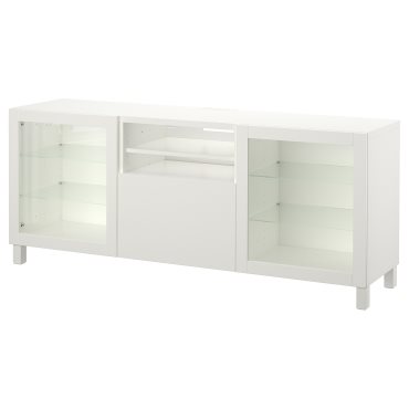 BESTÅ, TV bench with doors/drawer soft closing, 180x42x74 cm, 294.431.63