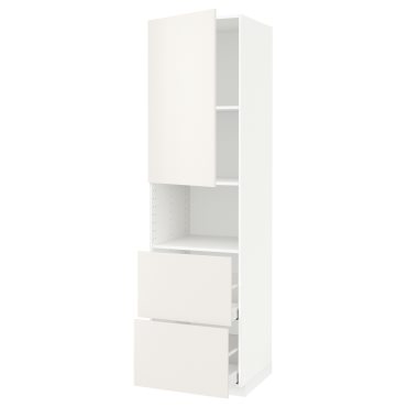 METOD, high cabinet for microwave with door/2 drawers, 60x60x220 cm, 294.574.28