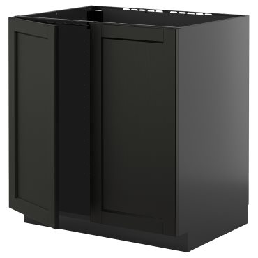 METOD, base cabinet for sink/2 doors, 80x60 cm, 295.886.17
