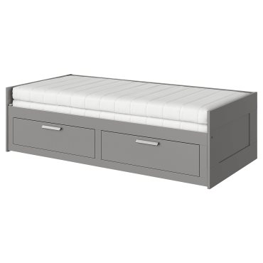 BRIMNES, κρεβάτι επισκέπτη day bed 2 συρτάρια/2 στρώματα, 80x200 cm, 295.900.12