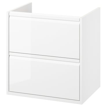 ANGSJON, βάση νιπτήρα με συρτάρια/γυαλιστερό, 60x48x63 cm, 305.350.86
