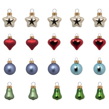 VINTERFINT, decoration bauble/glass, 20 pack, 305.550.03