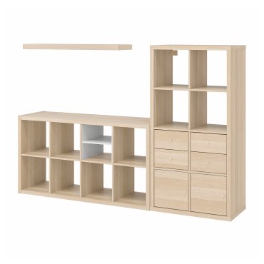 KALLAX/LACK, storage combination with shelf, 224x39x147 cm, 393.987.30