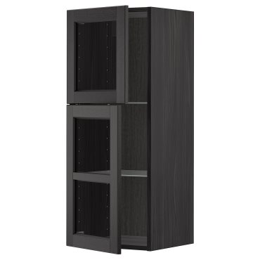 METOD, wall cabinet with shelves/2 glass doors, 40x100 cm, 394.557.54