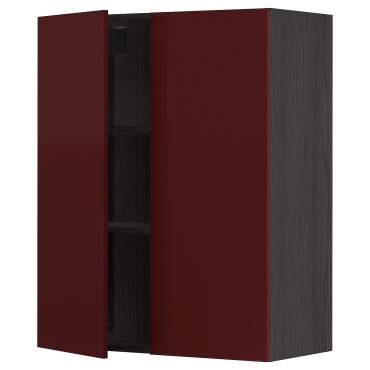 METOD, ντουλάπι τοίχου με ράφια/2 πόρτες, 80x100 cm, 394.570.84