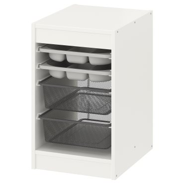 TROFAST, storage combination with boxes/trays, 34x44x56 cm, 394.804.66