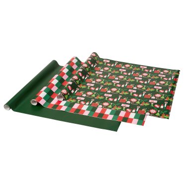 VINTERFINT, gift wrap roll/3 pack, 3x0.7 m/2.10 m², 406.029.66