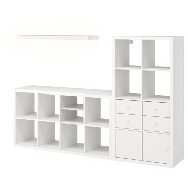 KALLAX/LACK, storage combination with shelf, 224x39x147 cm, 493.986.78