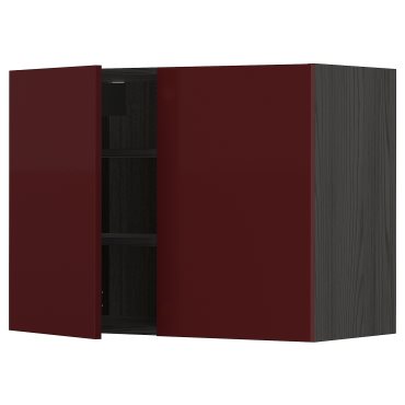 METOD, wall cabinet with shelves/2 doors, 80x60 cm, 494.710.08