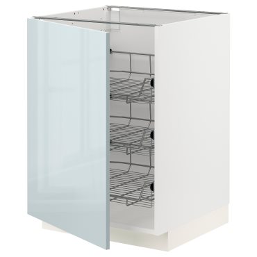 METOD, base cabinet with wire baskets, 60x60 cm, 494.790.14
