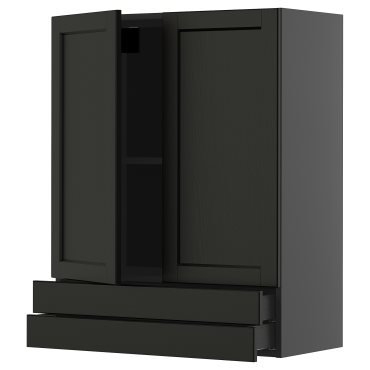 METOD/KNIVSHULT, wall cabinet with 2 doors/2 drawers, 80x100 cm, 495.886.59