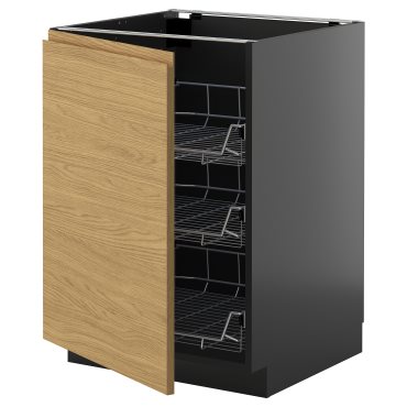 METOD, base cabinet with wire baskets, 60x60 cm, 495.891.40