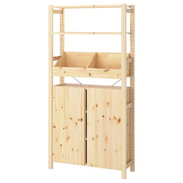IVAR, shelving unit with box shelf, 89x30x179 cm, 495.905.77