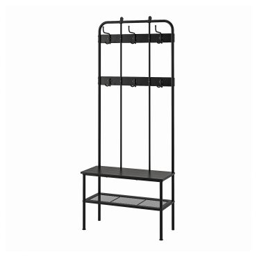 NIPÅSEN, coat rack and bench with shoe storage, 190x35x79 cm, 505.861.45