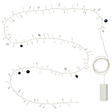 STRÅLA, γιρλάντα με ενσωματωμένο φωτισμό LED/80 λαμπτήρες/λειτουργία με μπαταρία, βούλες, 505.908.21
