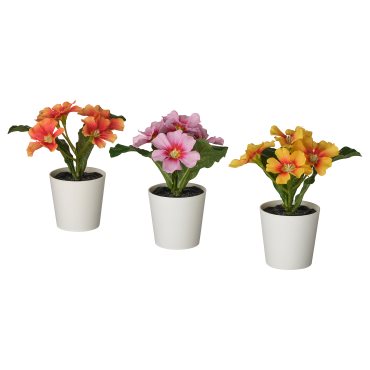 FEJKA, artificial potted plant in/outdoor/primrose/3 pack, 6 cm, 506.176.89
