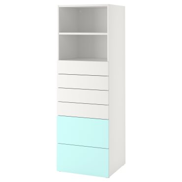 SMASTAD/PLATSA, bookcase with 6 drawers, 60x57x181 cm, 593.880.61