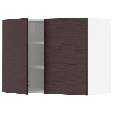 METOD, ντουλάπι τοίχου με ράφια/2 πόρτες, 80x60 cm, 594.575.73