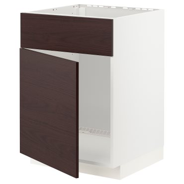 METOD, base cabinet for sink with door/front, 60x60 cm, 594.648.56