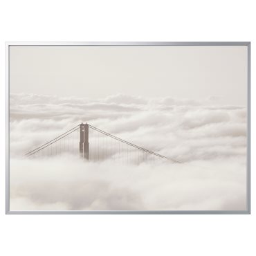 BJORKSTA, picture/bridge and clouds, 200x140 cm, 595.089.35