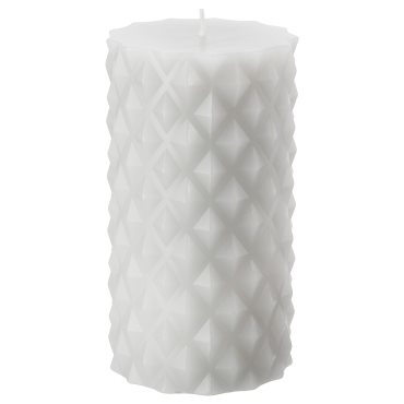 SAMTYCKA, unscented block candle, 604.274.91
