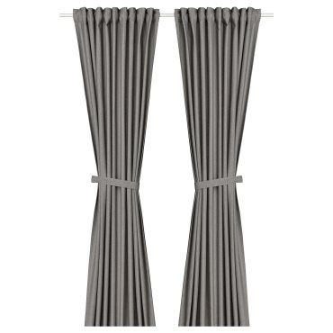 LENDA, curtains with tie-backs 1 pair, 140x300 cm, 605.528.71