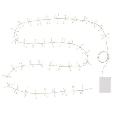 STRÅLA, lighting chain with built-in LED light source/battery-operated, 606.332.45