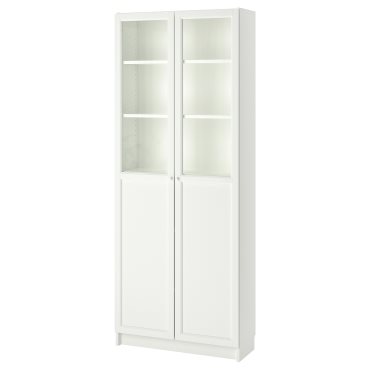 BILLY/OXBERG, bookcase with doors, 80x30x202 cm, 692.817.76
