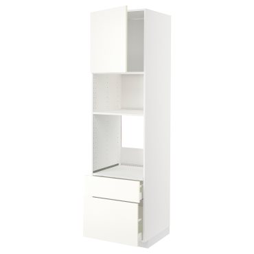 METOD, high cabinet for oven/microwave with door/2 drawers, 60x60x220 cm, 695.070.54