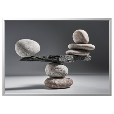 BJÖRKSTA, picture with frame/balanced rocks, 140x100 cm, 695.089.06