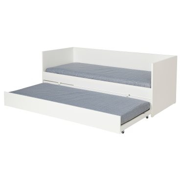 VIHALS, day-bed frame with trundle bed/2 mattresses, 80x200 cm, 695.806.38