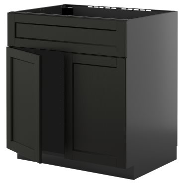 METOD, base cabinet for sink with 2 doors/front, 80x60 cm, 695.879.08