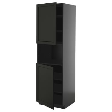 METOD, high cabinet for microwave with 2 doors/shelves, 60x60x200 cm, 695.889.60